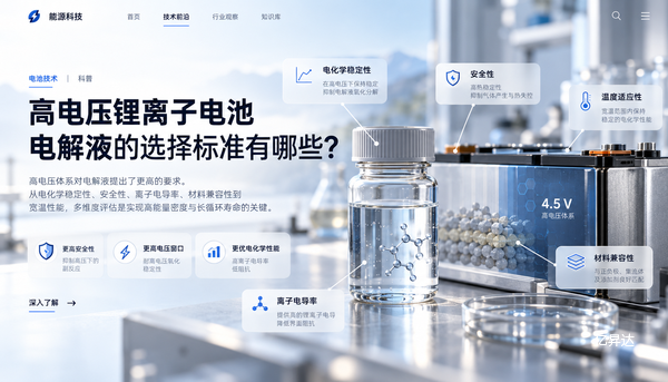 高电压锂离子电池电解液的选择标准有哪些？